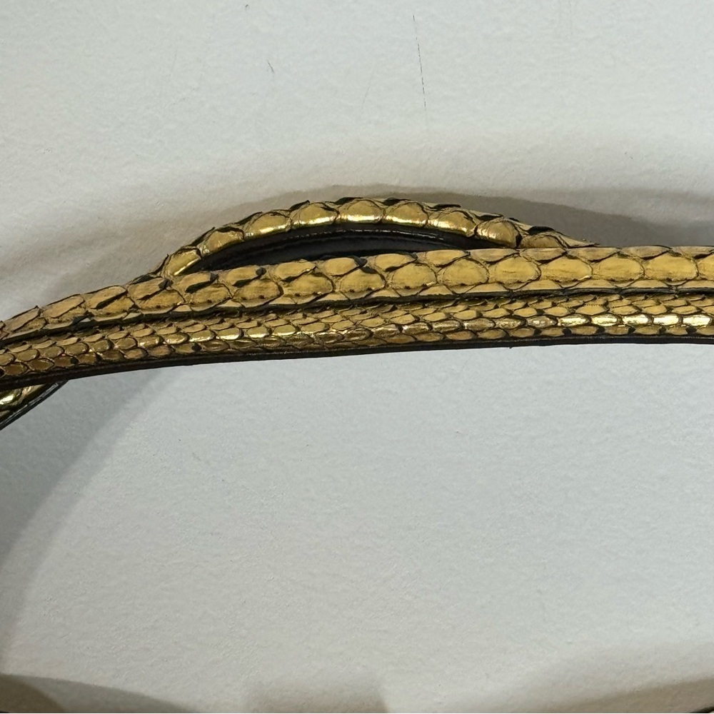 Belstaff Nottingham 41 Gold Snake Skin Bag - Picture 5 of 10